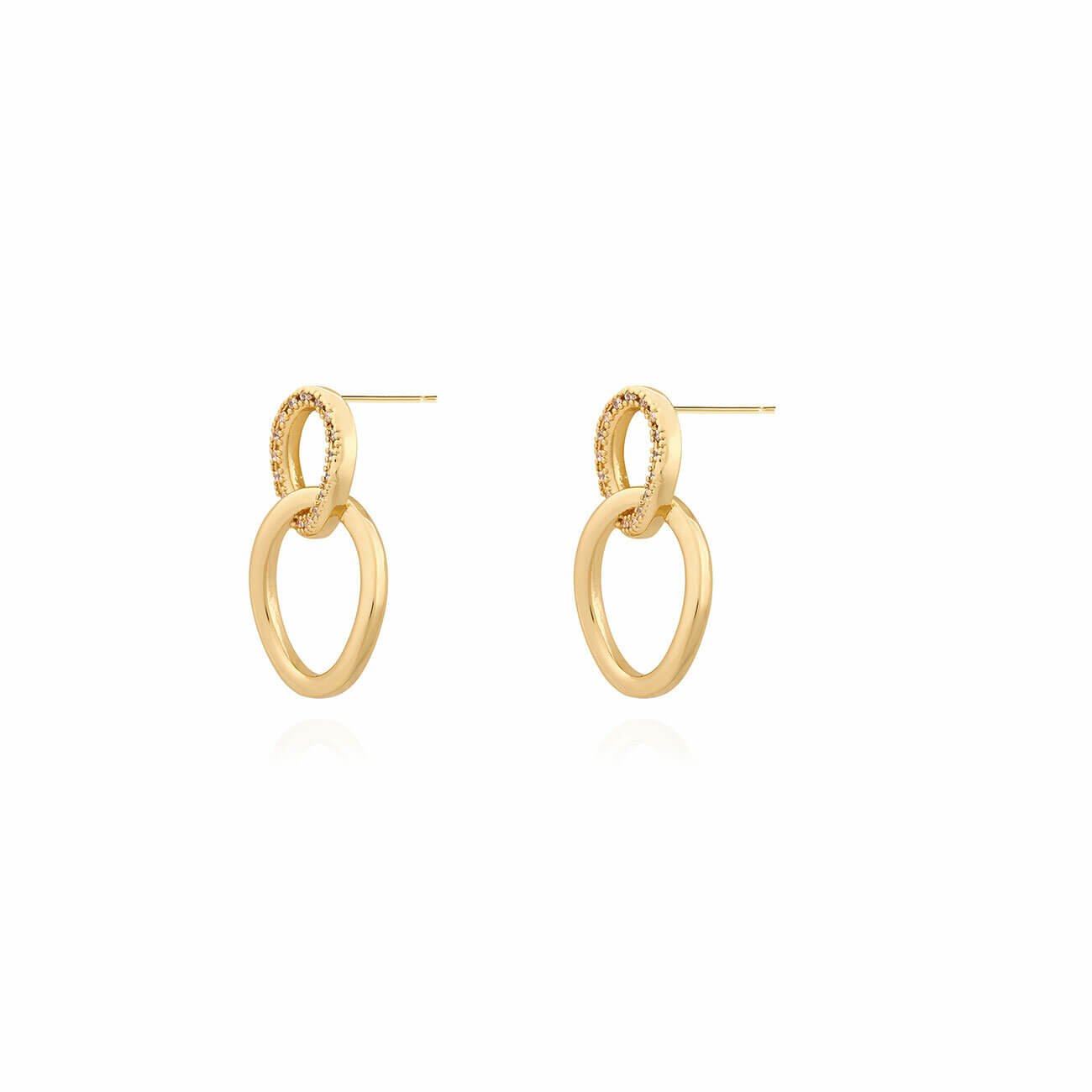 Statement Earrings | Gold | Pave Links | Earrings