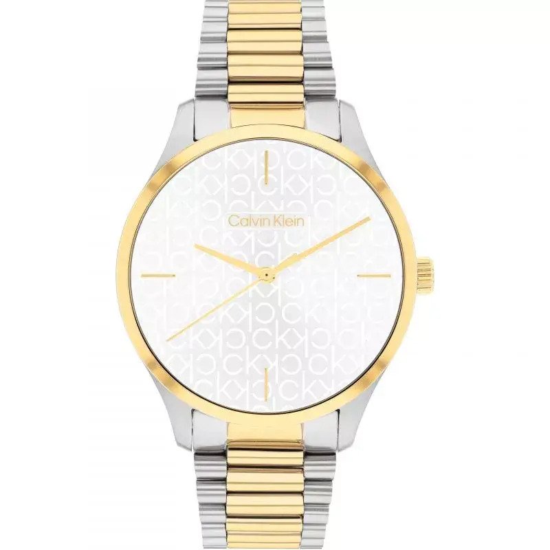 Iconic White CK Dial Two Tone Bracelet Unisex Watch
