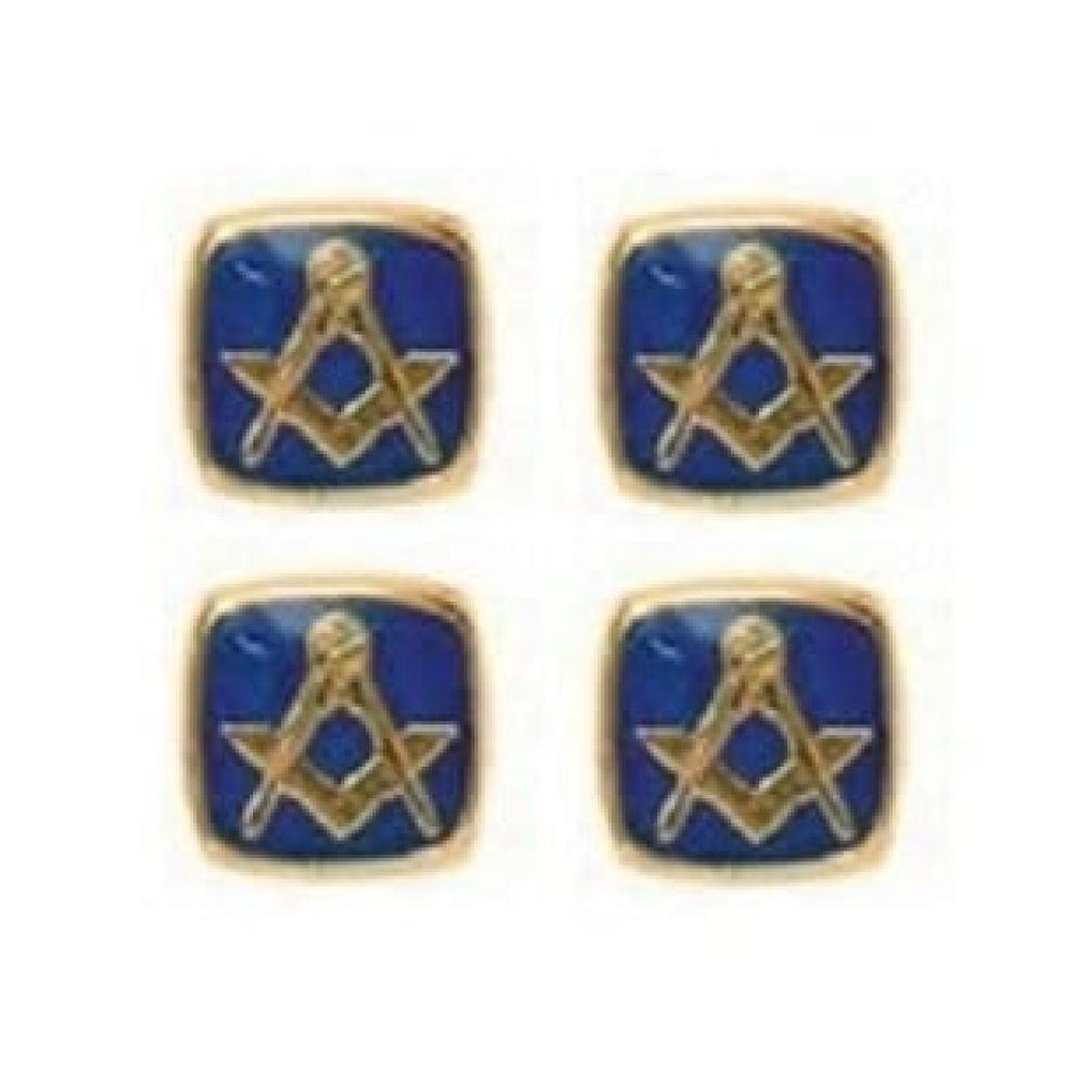 Gold Plated Turquoise Masonic Dress Studs