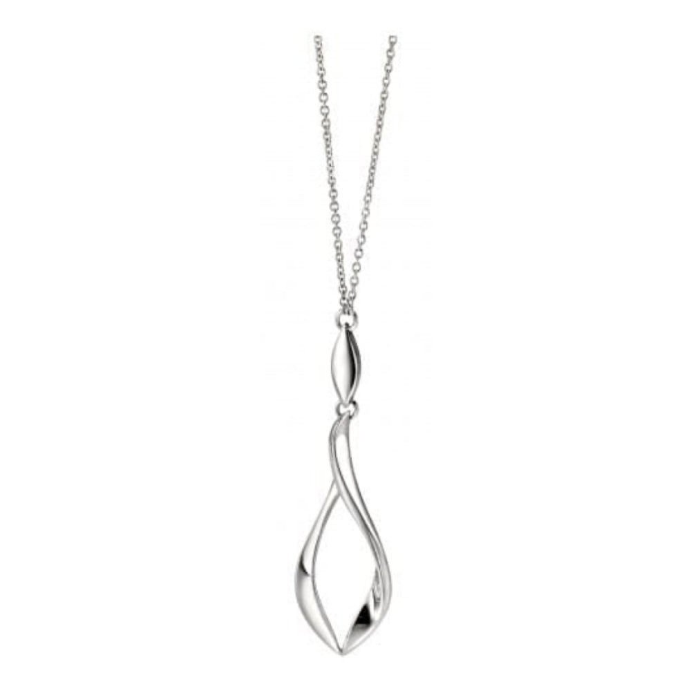 Ladies Sterling Silver Twist Pendant Necklace