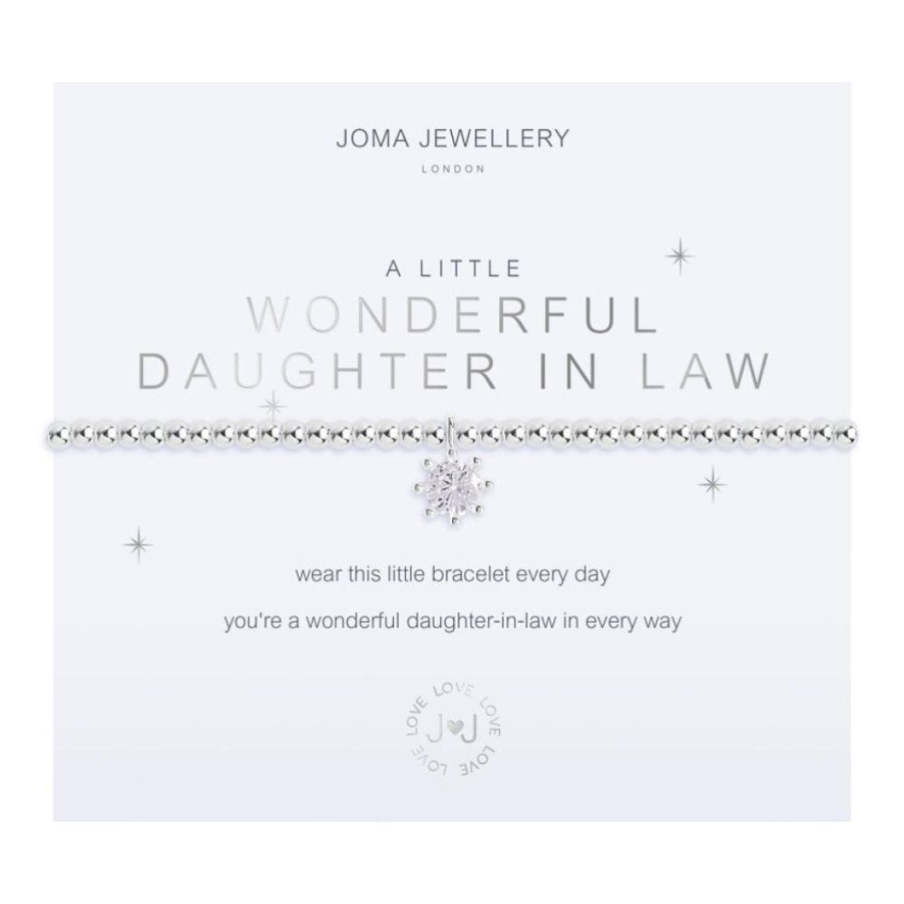 A Little - Wonderful Daughter In Law - Silver- 17.5cm Stretch Bracelet
