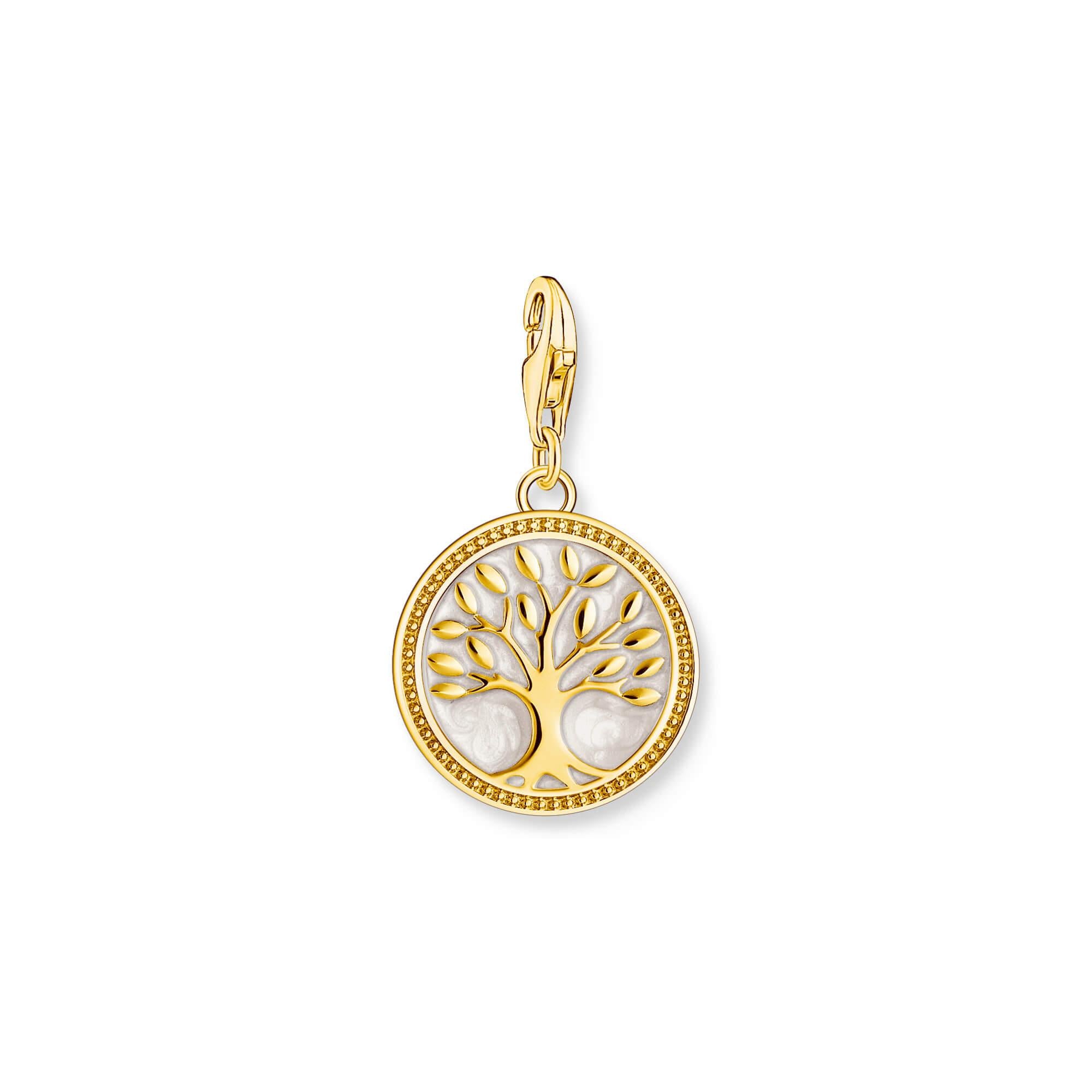 Gold Plated Tree-of-Love With White Enamel Charm