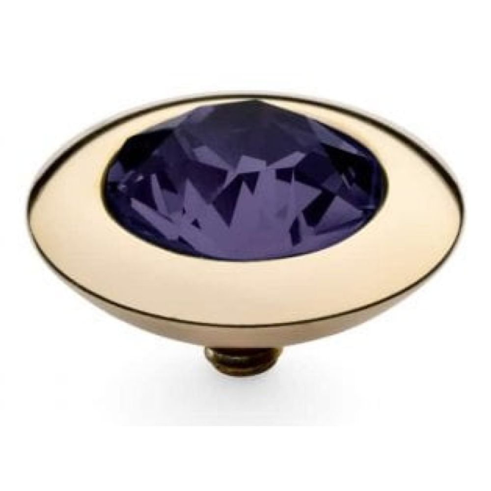 Famosa Gold 13mm Tondo Ring Top Purple Velvet