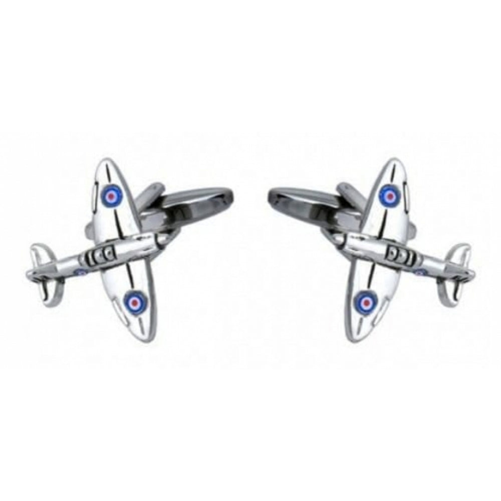 Rhodium Plated Spitfire Cufflinks