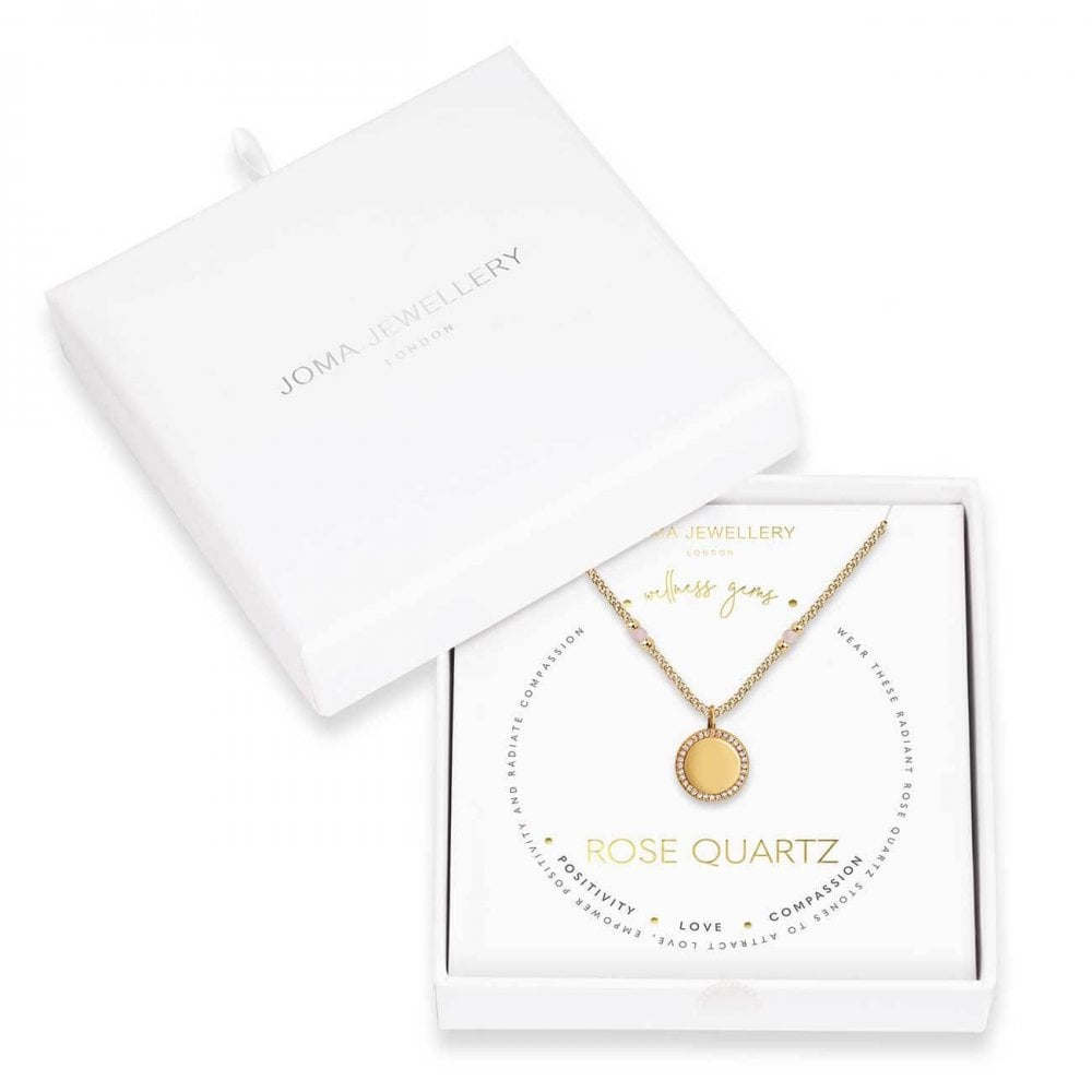 Wellness Gems | Gold | Rose Quartz Necklace | 45cm With 5cm Extender