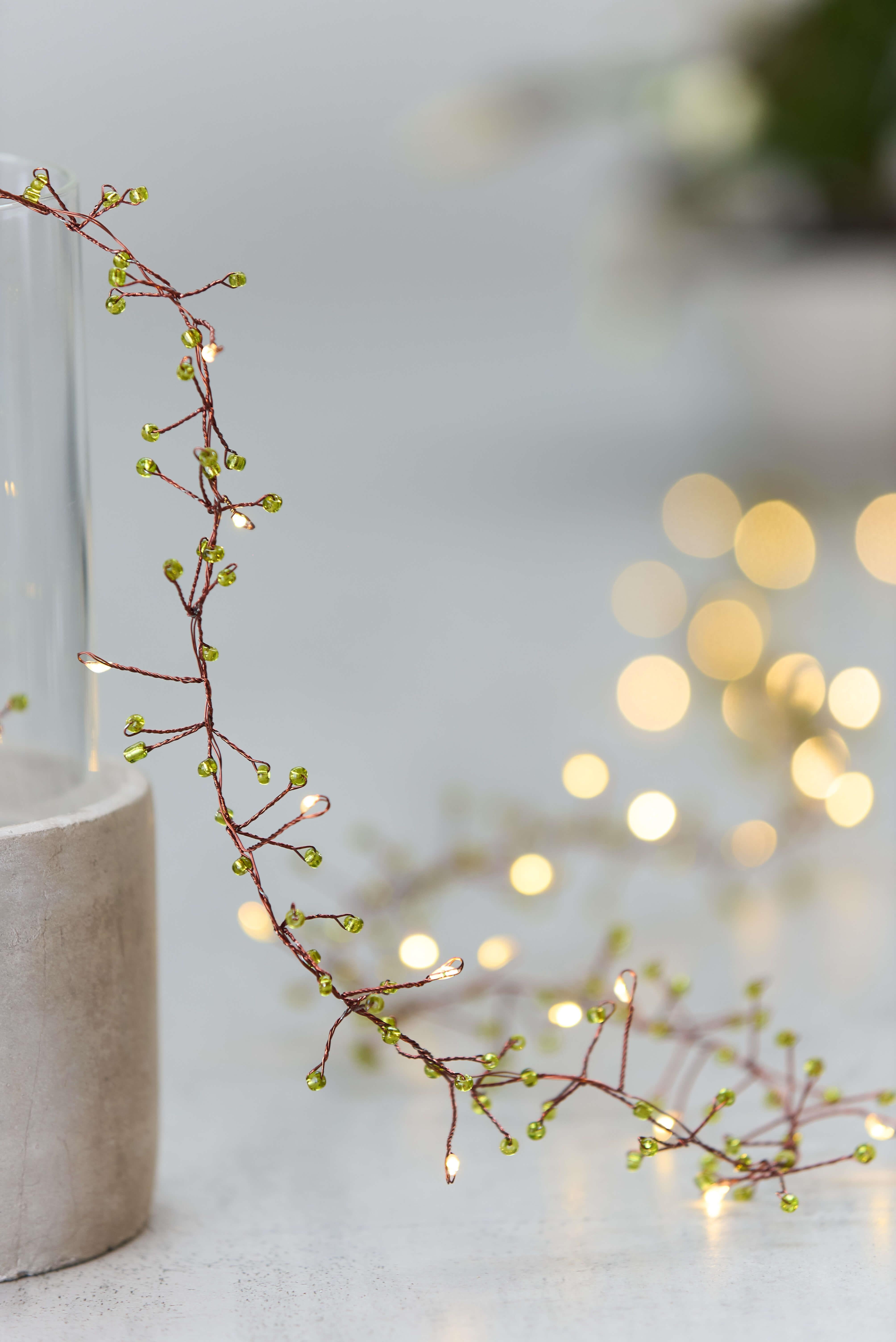 Mains Jewel Cluster (Green) String Lights