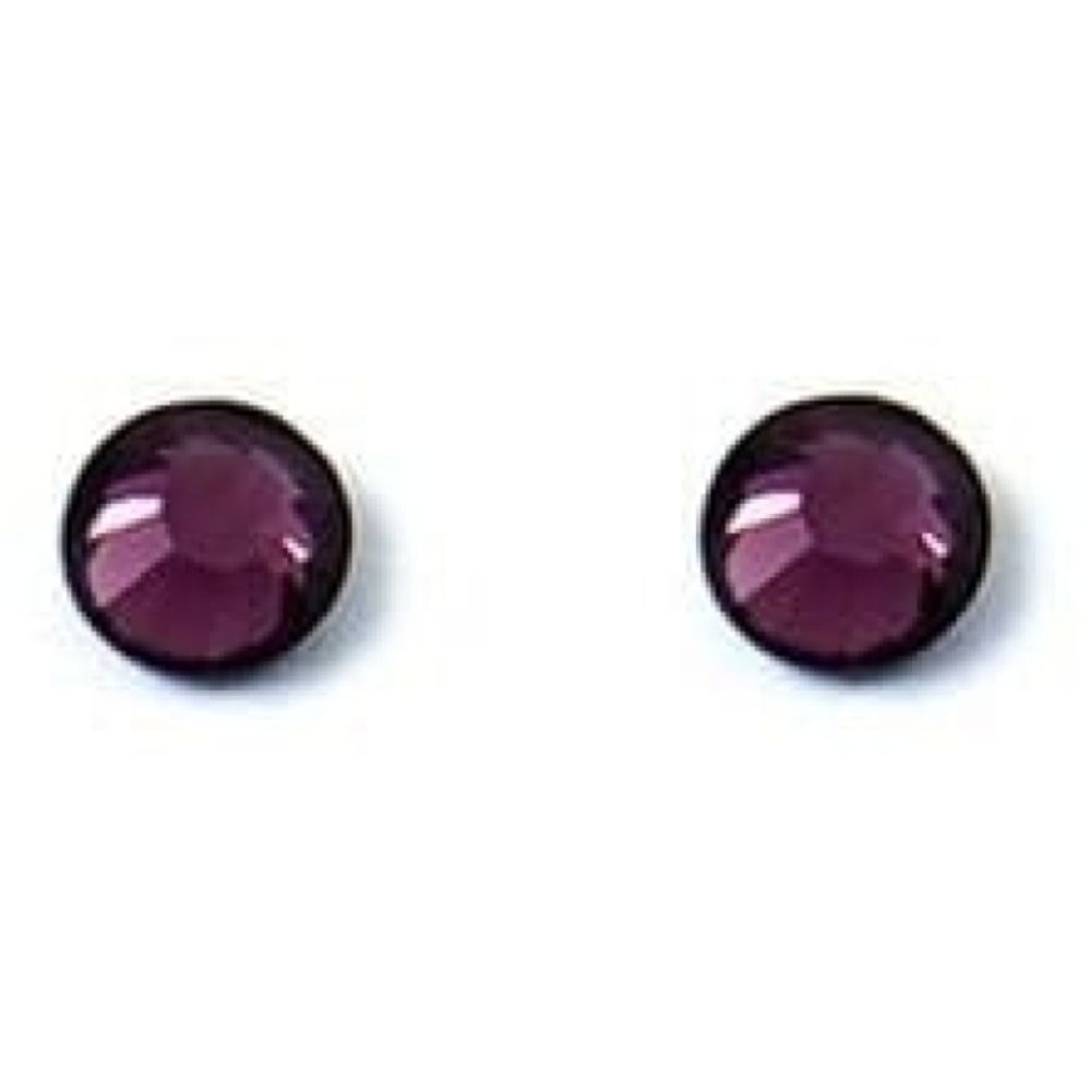 Ladies Circular Purple Studded Swarovski Element Earrings