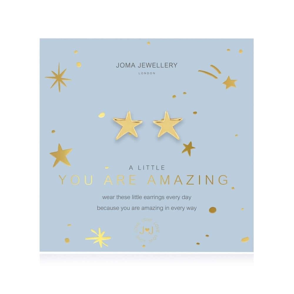 A Little You Are Amazing Gold Earrings