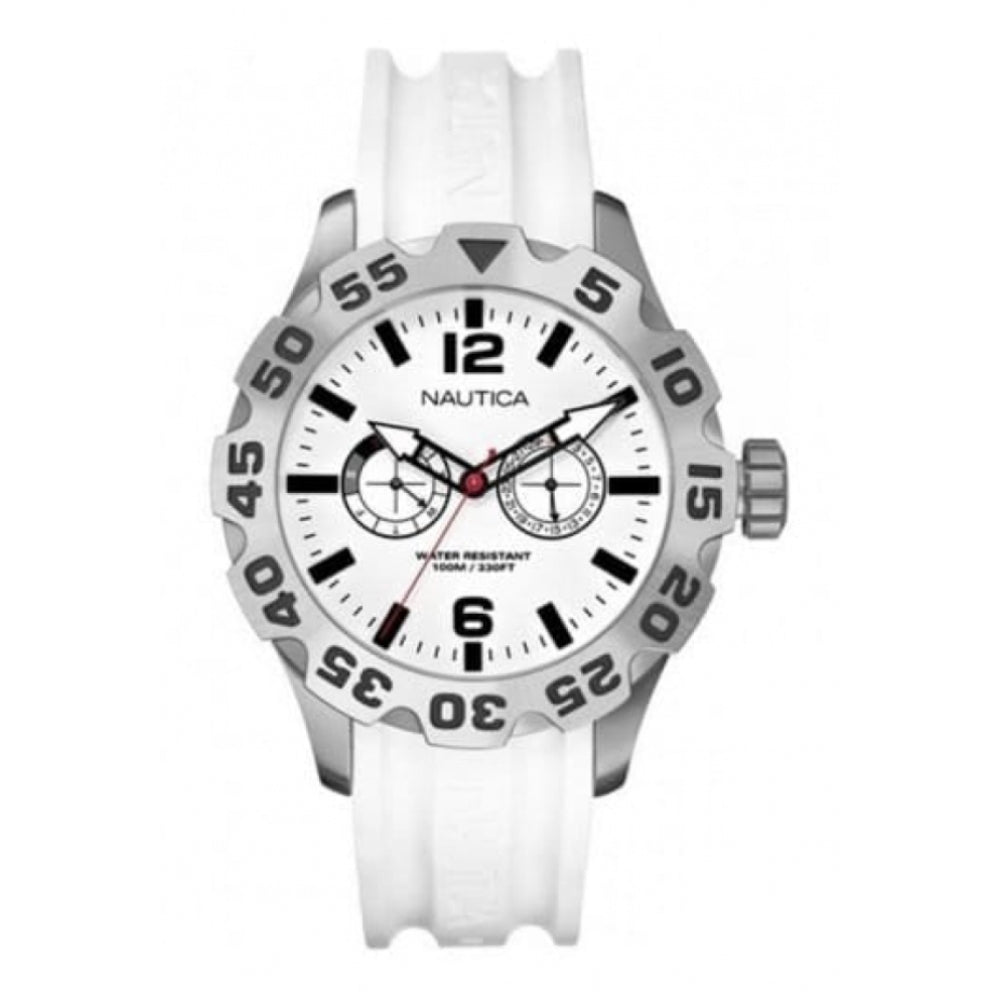Gents BFD White Rubber Multifunctional Watch