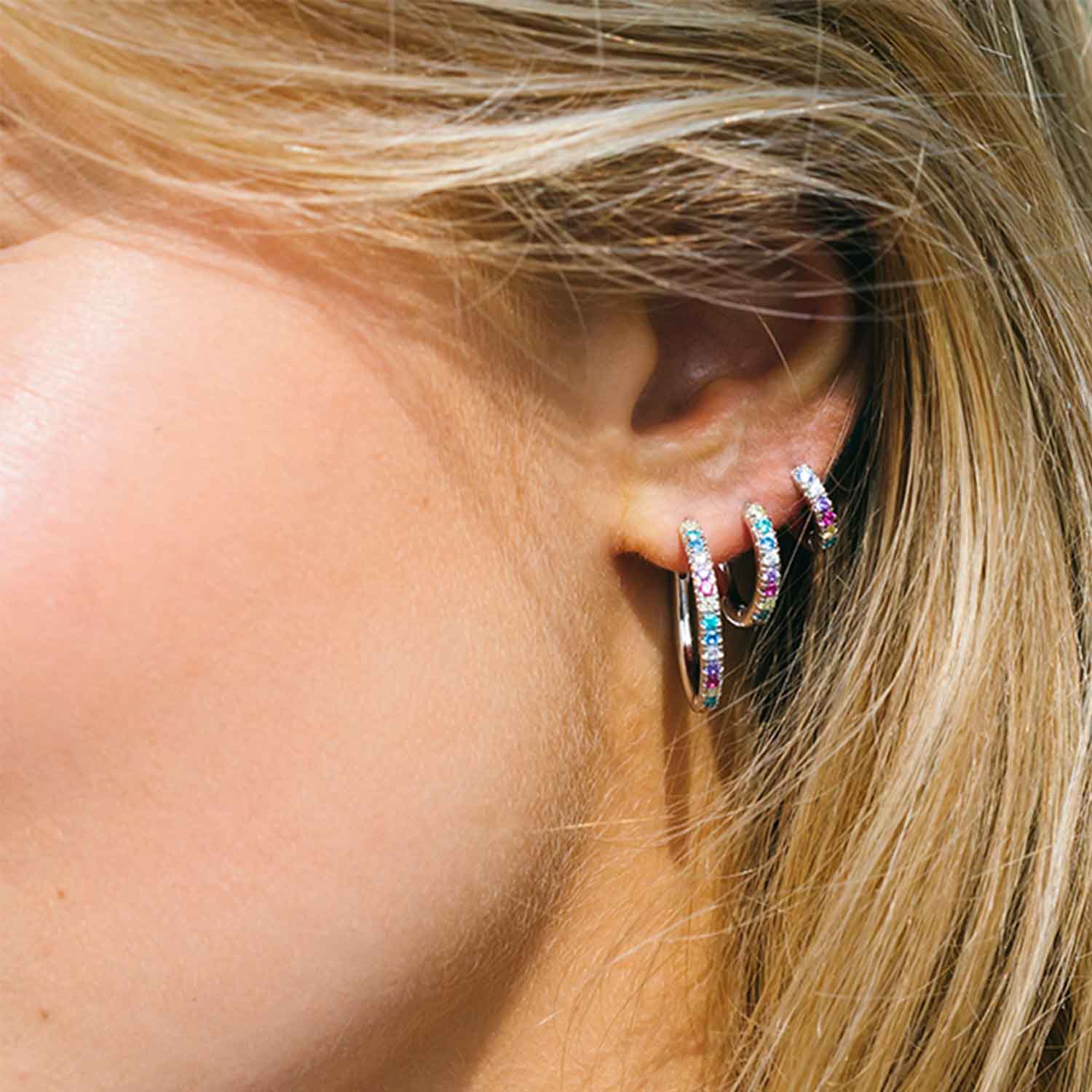 Ellera Medio Earrings With Multicoloured Zirconia
