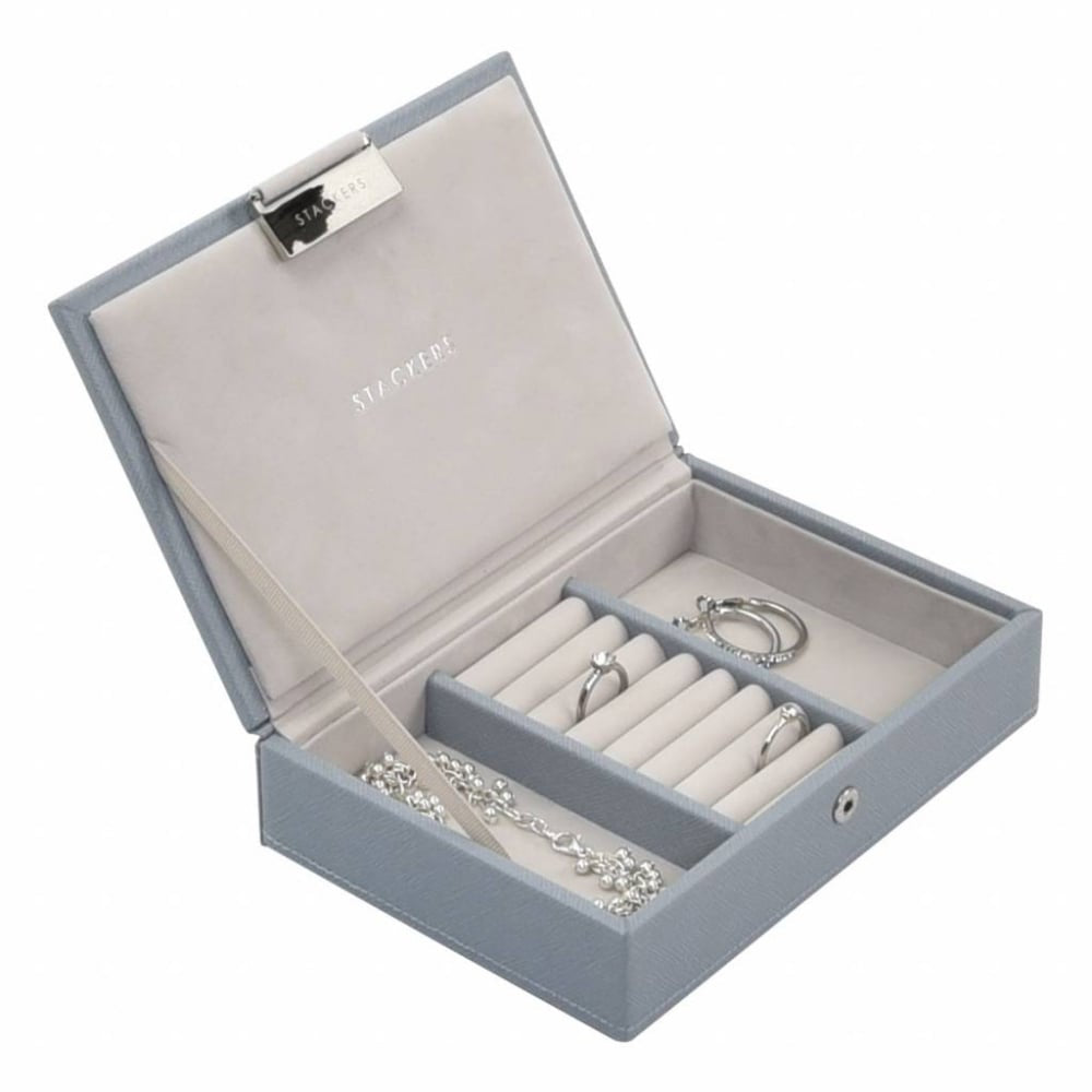 Dusky Blue & Grey Lidded Mini Stacker