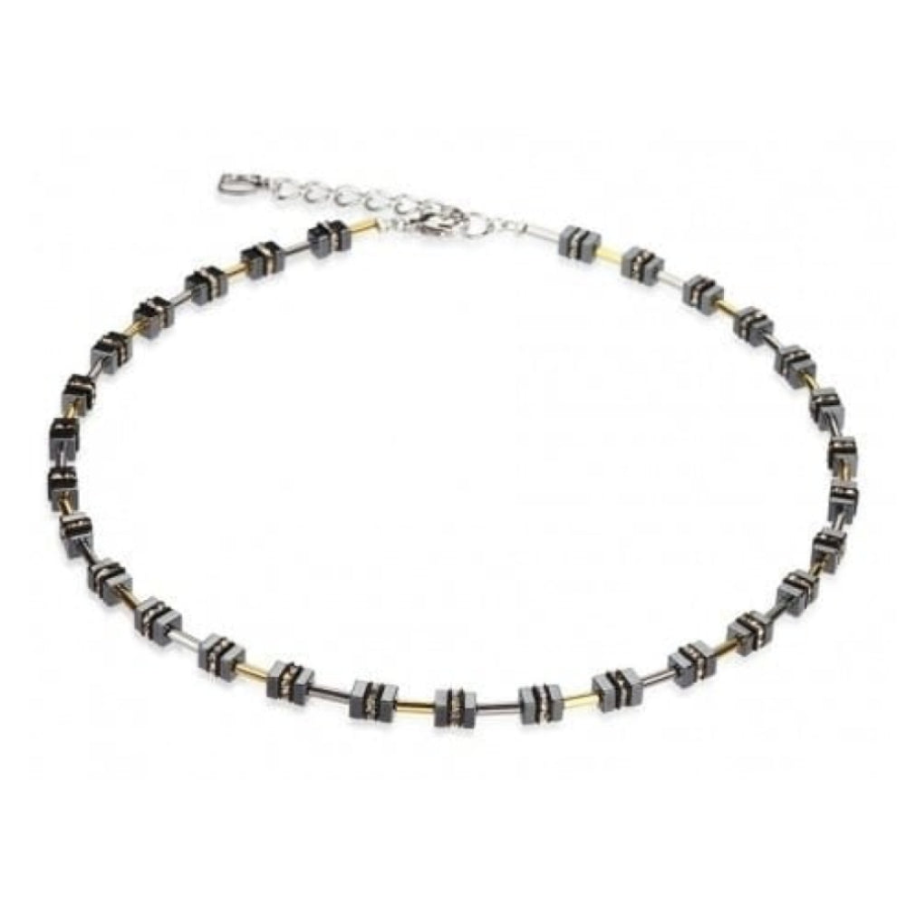 Haematite & Rhinestone Rondelles With Swarovski Necklace