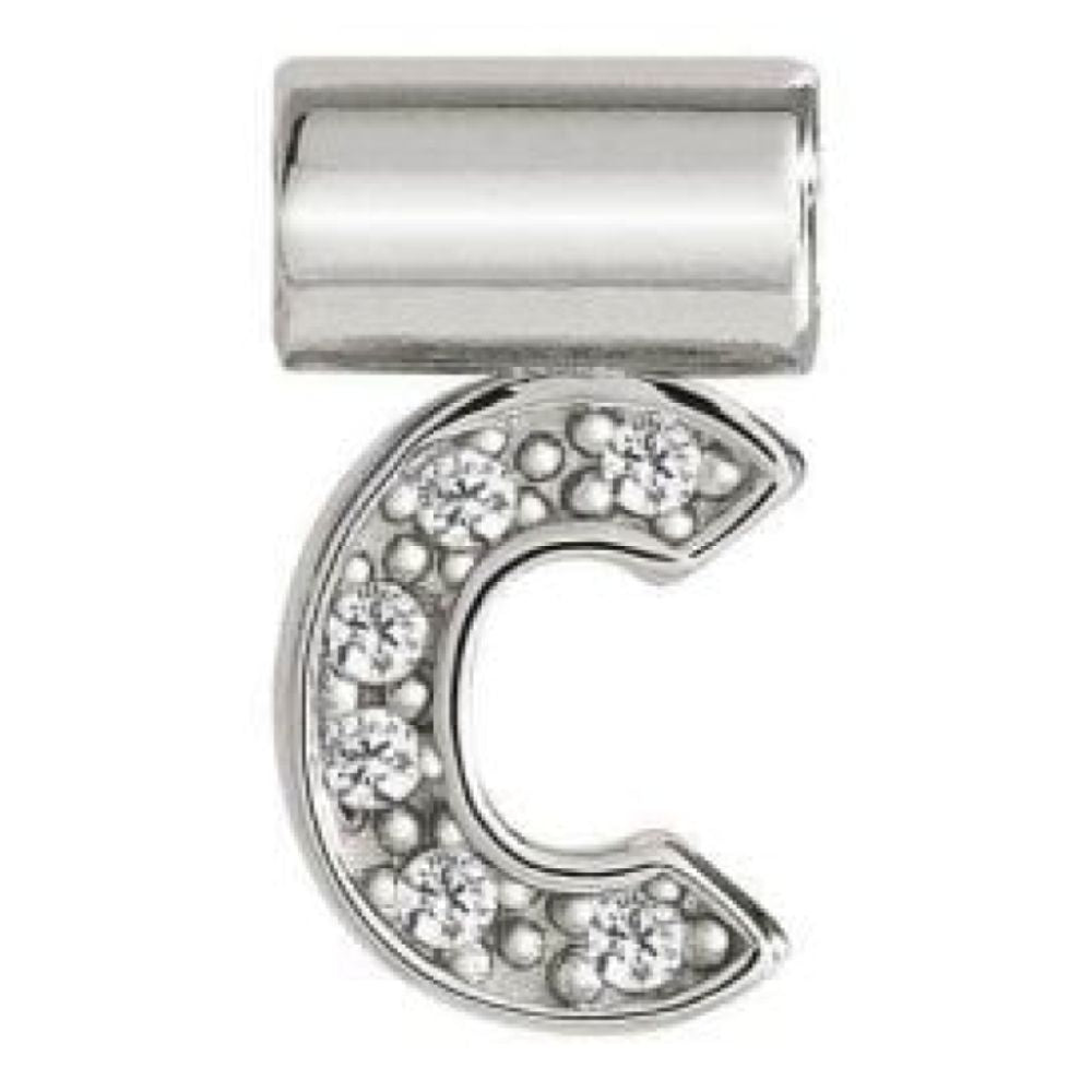 Seimia Silver Cubic Zirconia Letter C Charm