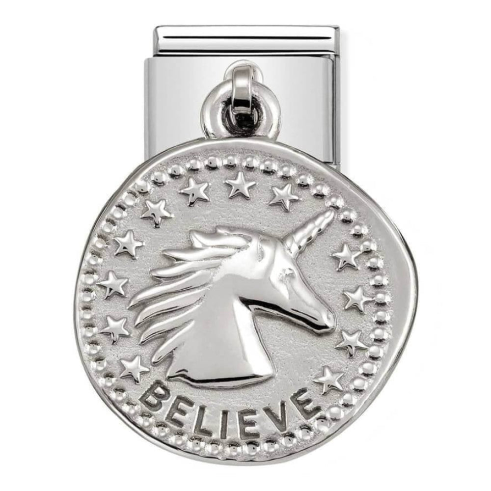 Classic Wishes Steel & 925 Silver Believe Link