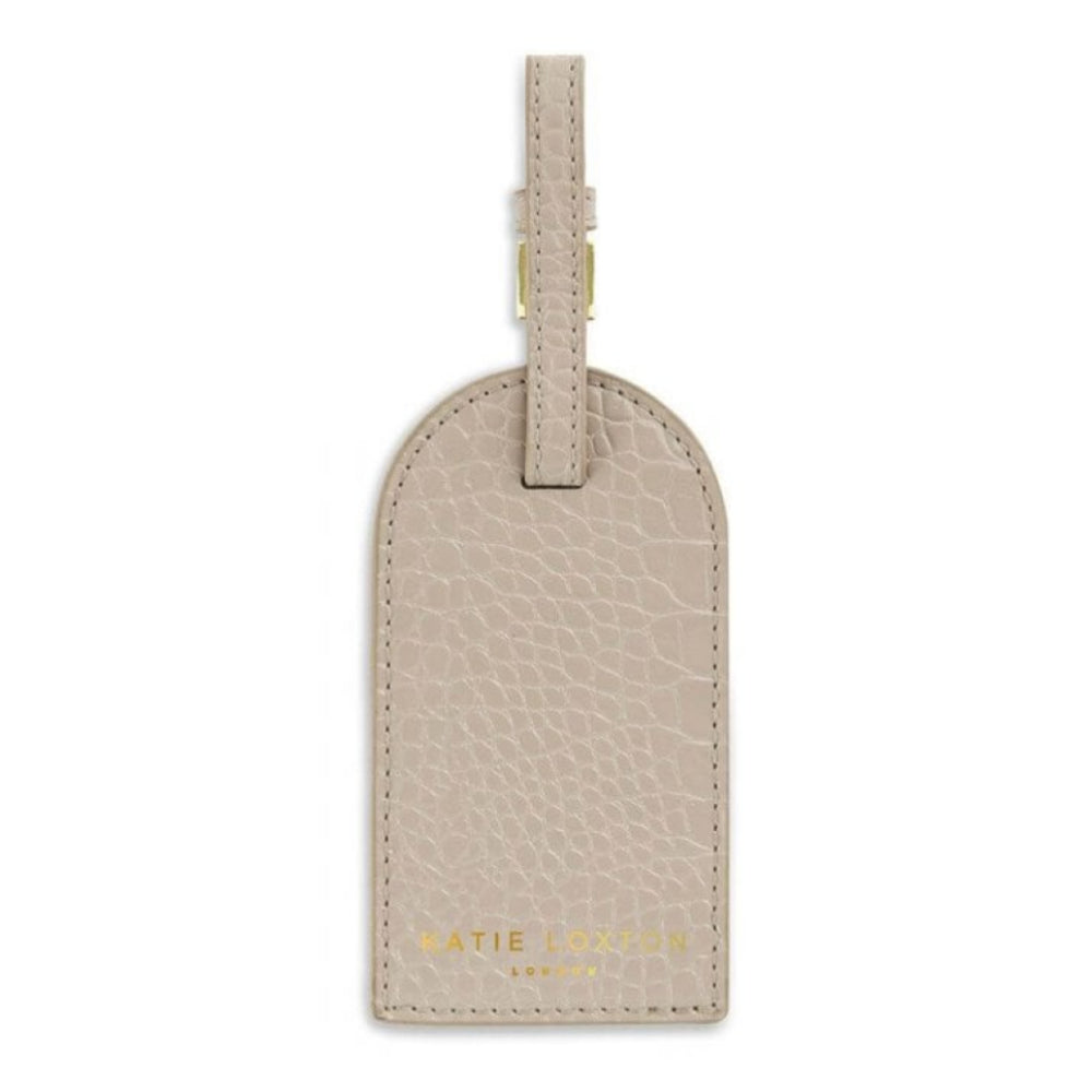 Celine Faux Croc Luggage Tag | Oyster Grey | 11.1 X 6cm