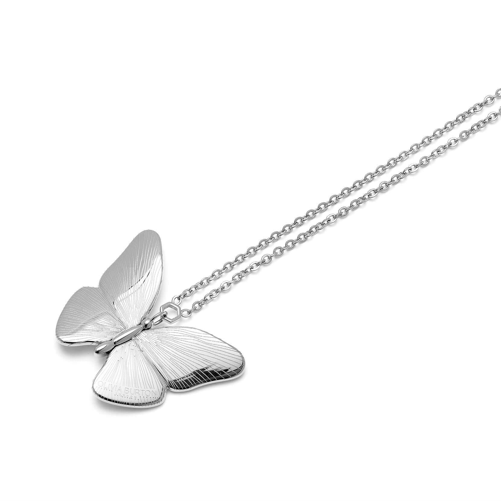 SS Butterfly With Etched Detail Necklace