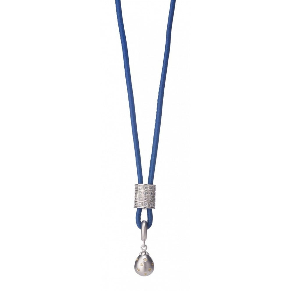 Blue Leather Customisable Necklace