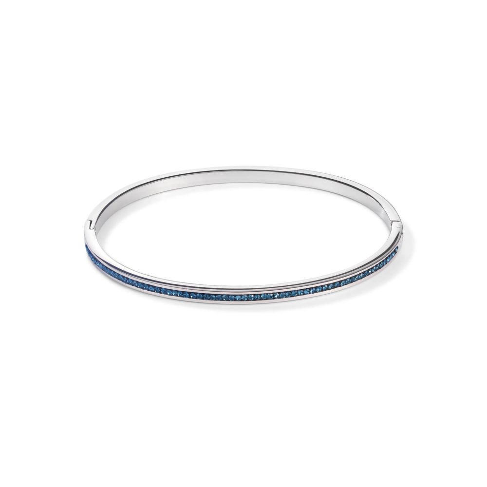Crystals Pave Montana Silver Slim Bangle
