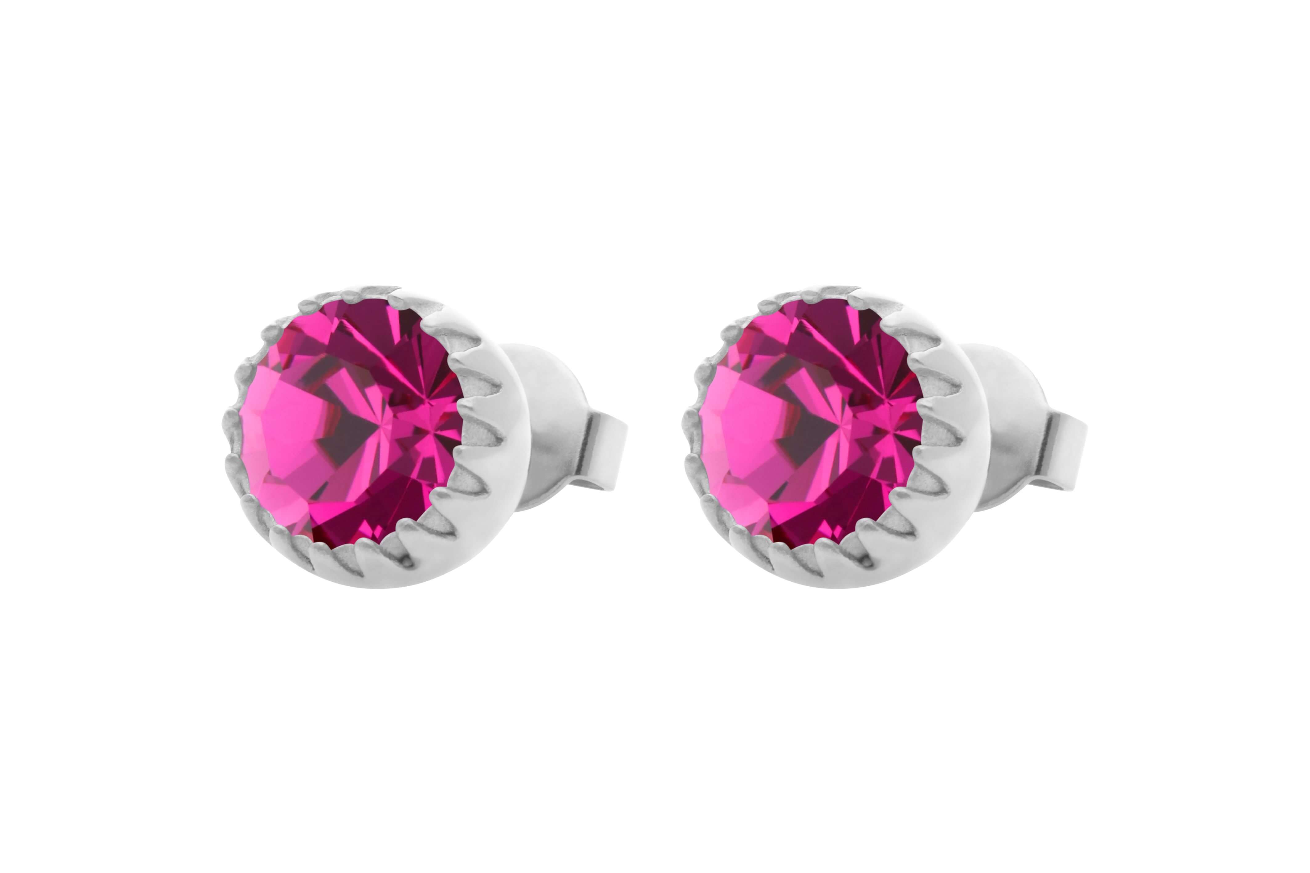 LONDON Small (S/P) 8mm Fuchsia Ear Stud