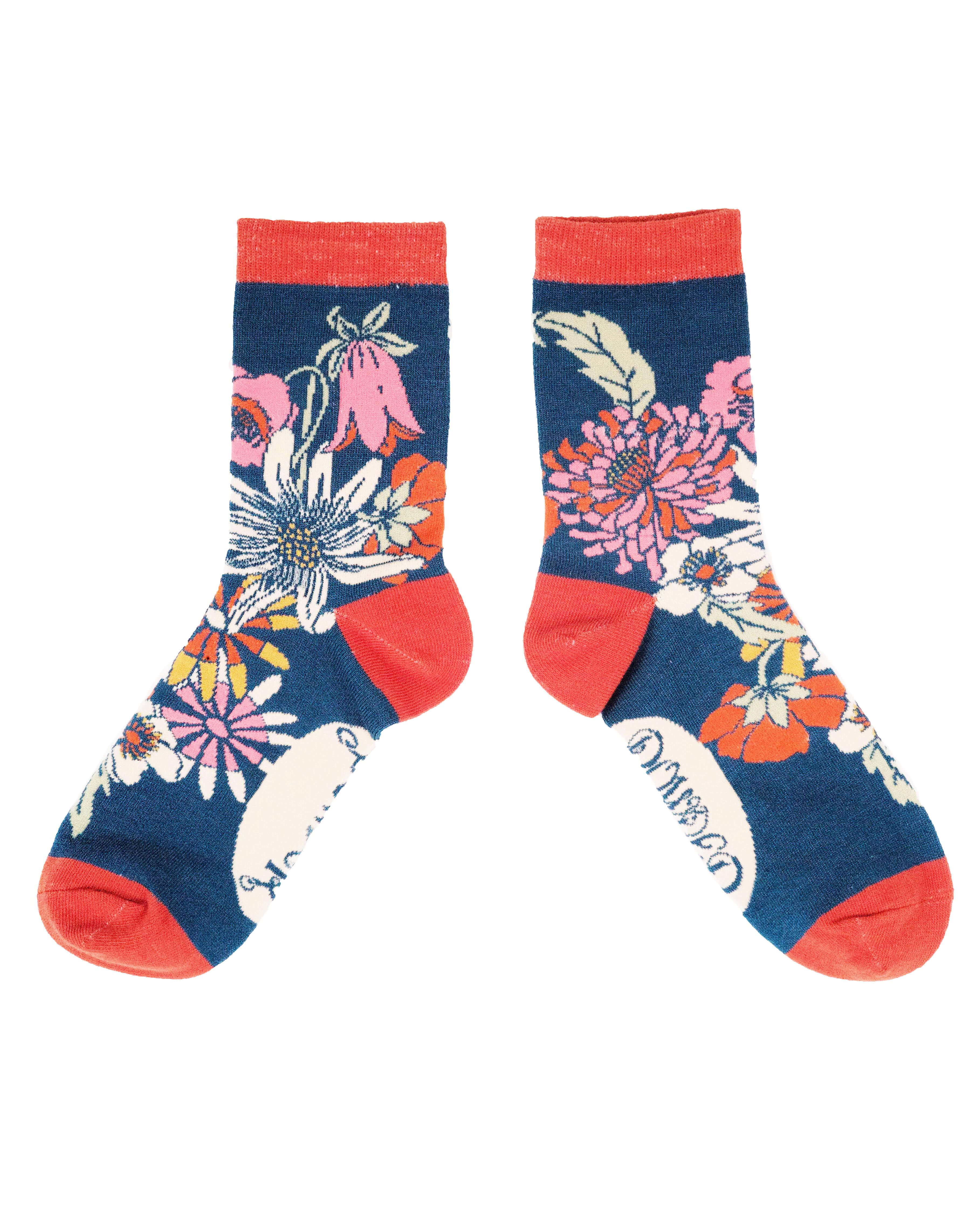 Ladies Ankle Socks Retro Meadow Teal