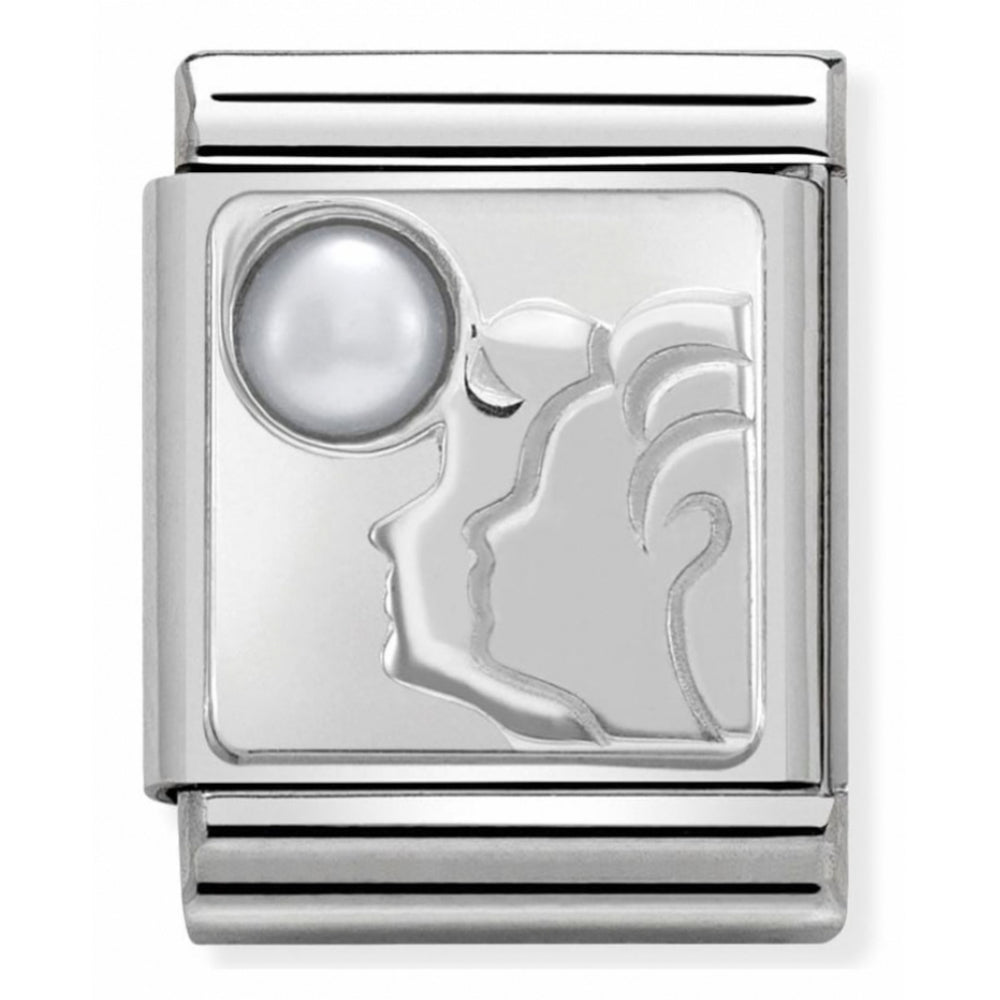 Zodiac Composable Big Stainless Steel, Sterling Silver & Gemstone Gemini Charm