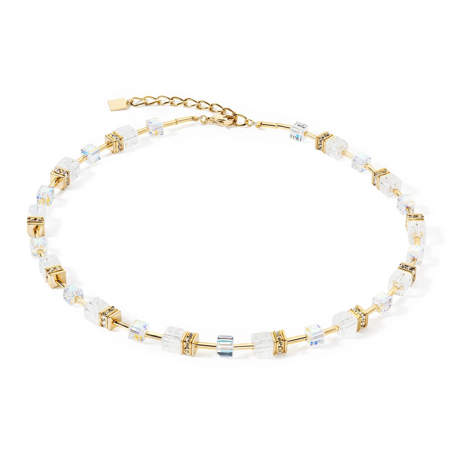 GeoCUBE Iconic Gold & White Nature Necklace