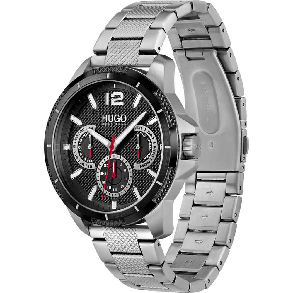 SPORT Black Dial & Stainless Steel Bracelet Gents Watch