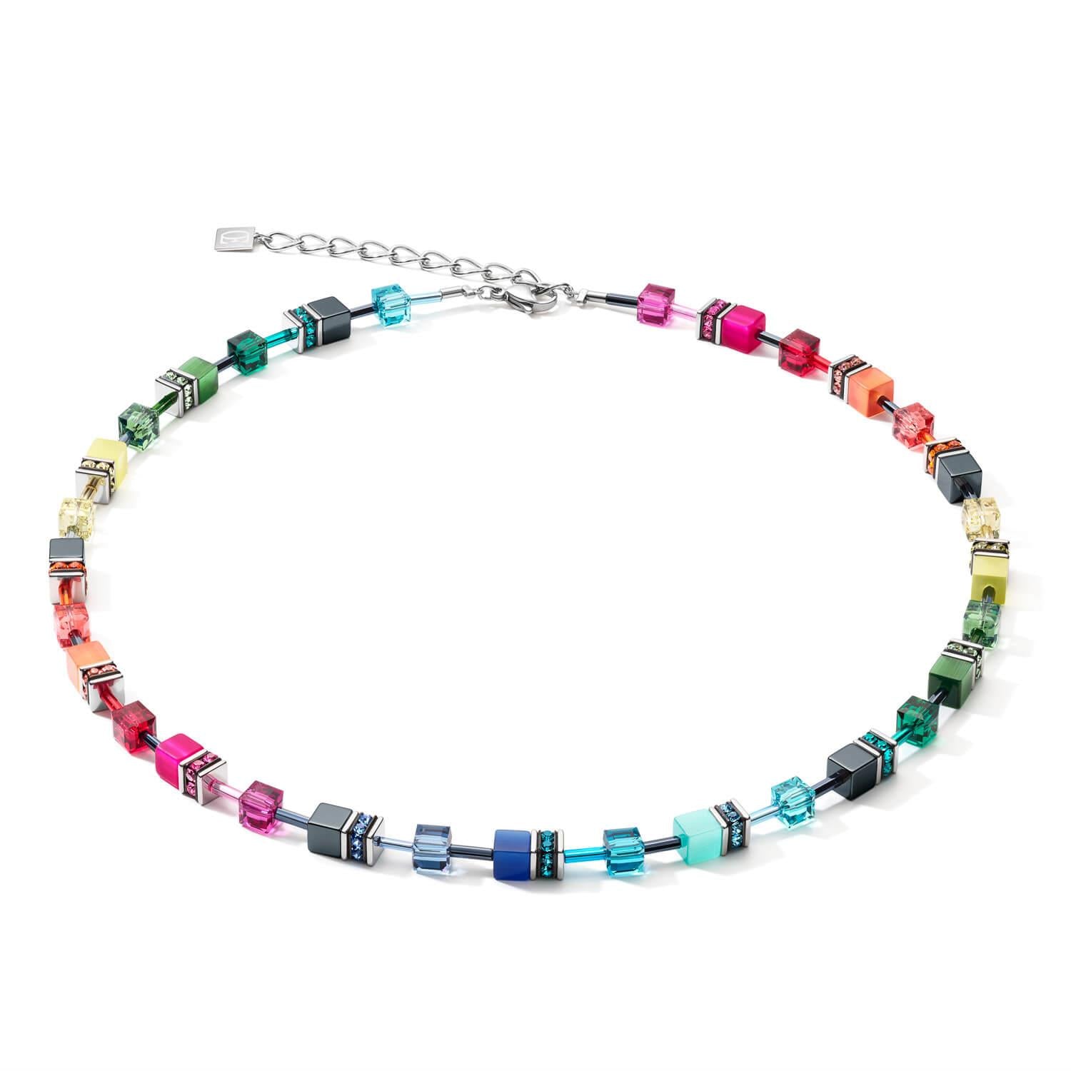 Medium Multicolour Rainbow GeoCUBE Necklace