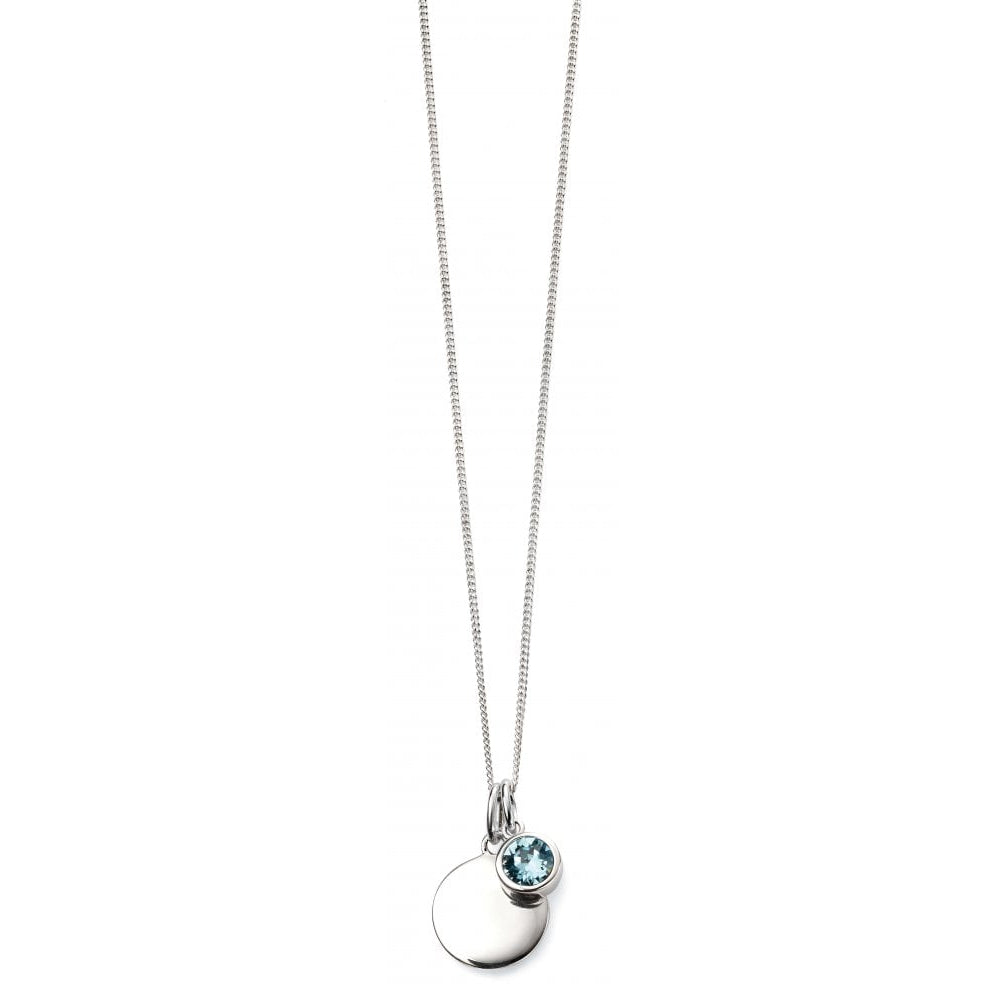 March Birth Stone Sterling Silver Pendant