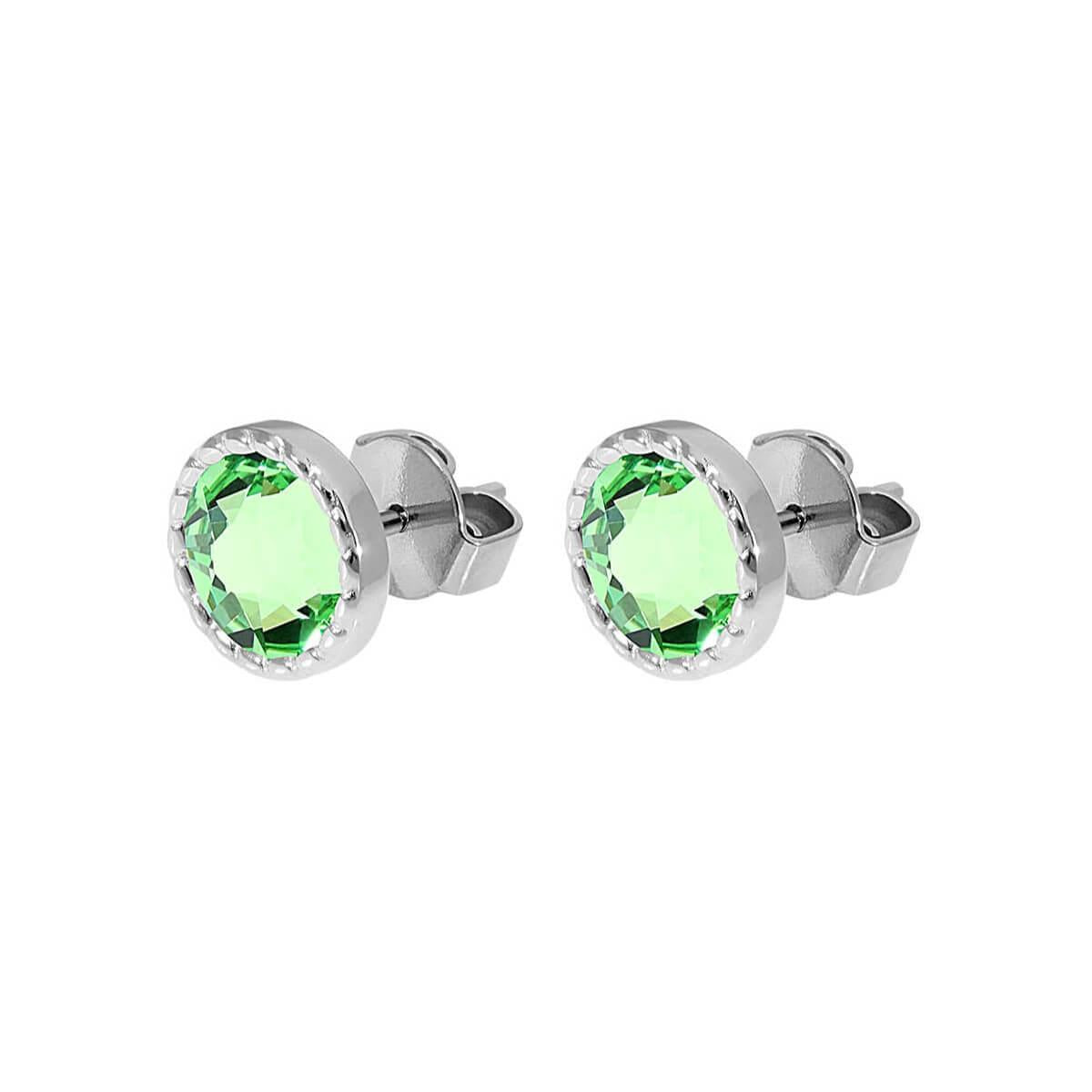 Bocconi Flat 9mm Peridot Stud (S/P)