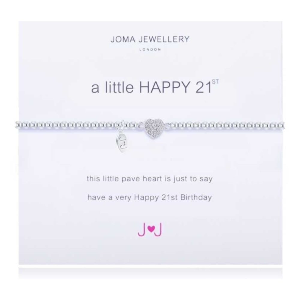 a little HAPPY 21ST - silver bracelet