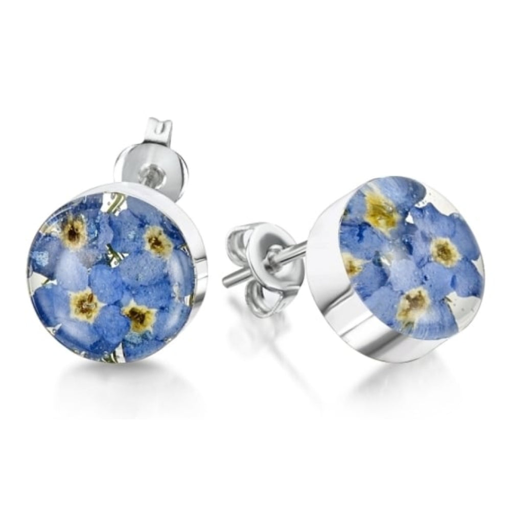 Silver Stud - Forget-me-not - Round