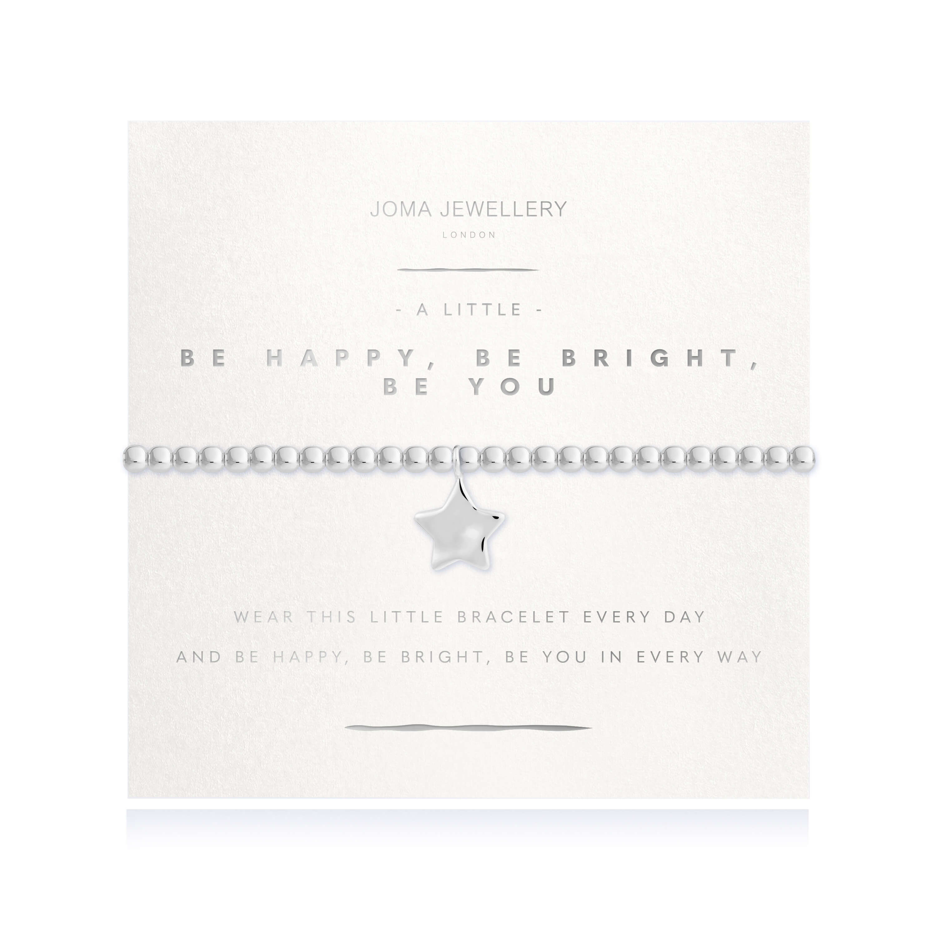 Radiance A Littles | Be Happy Be Bright Be You | Silver | Bracelet (Lightly Hammered)| 17.5cm Stretch