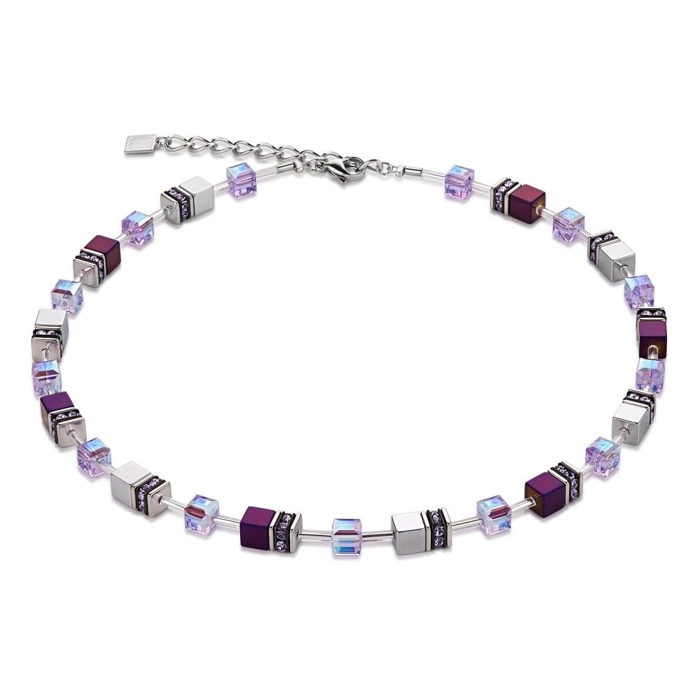 Purple Haematite Geo Cube Necklace