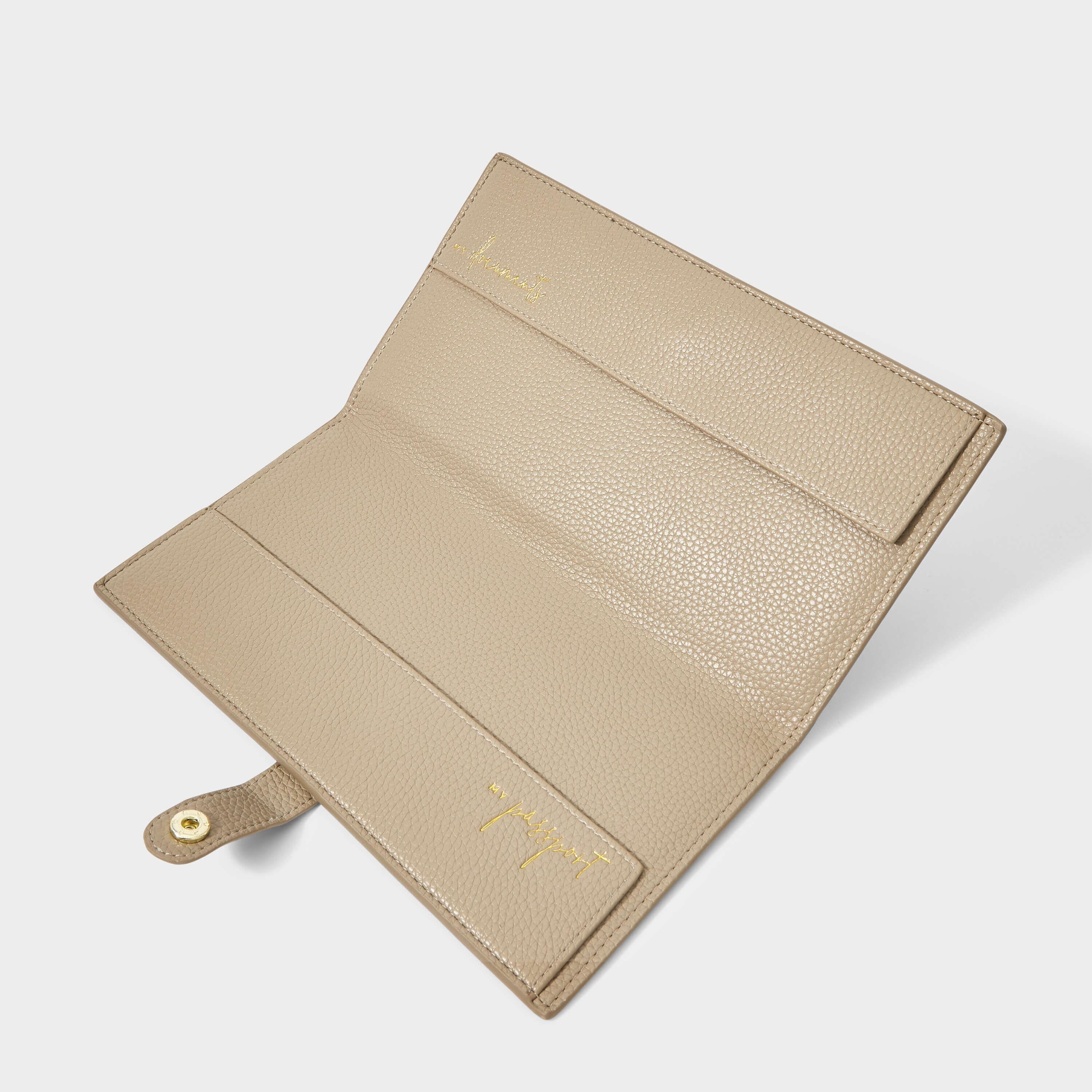 Travel Wallet | Adventure Awaits | Taupe