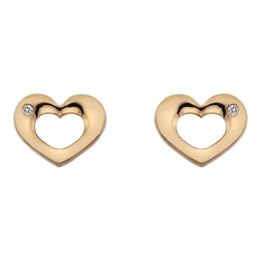 Emerge Rose Gold Plated Open Heart Earrings