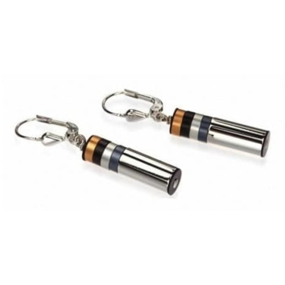 Diamond-Cut Aluminium Black & Gold Drop Earrings