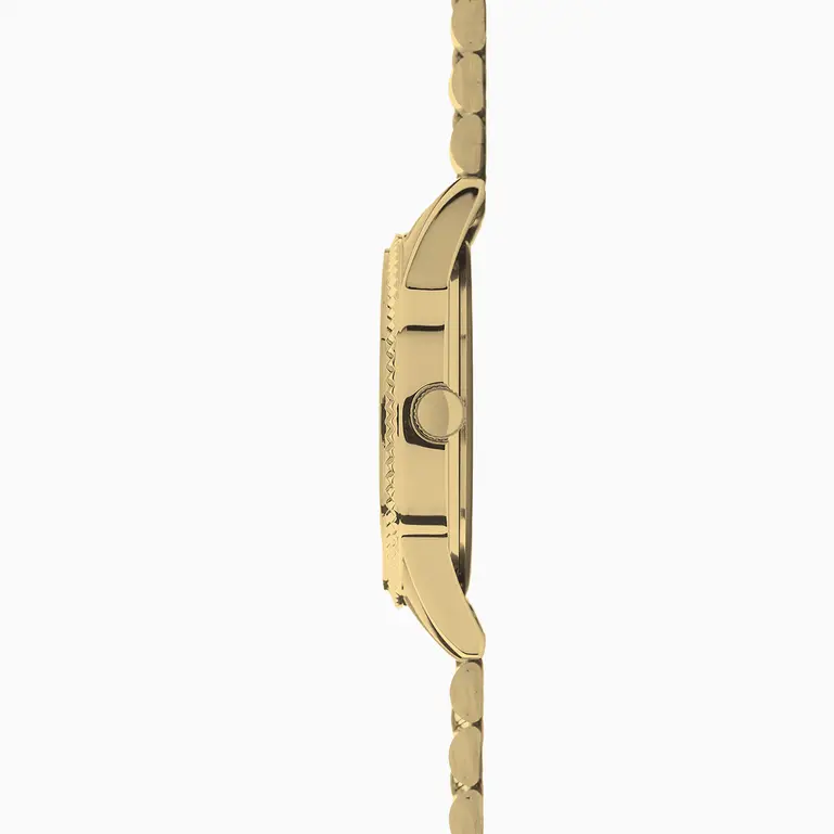 King Gold Plated Bracelet With Green Dial Men's Watch