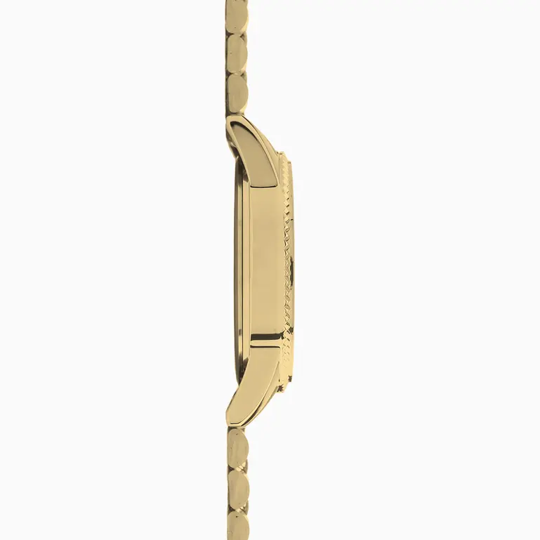 King Gold Plated Bracelet With Green Dial Men's Watch