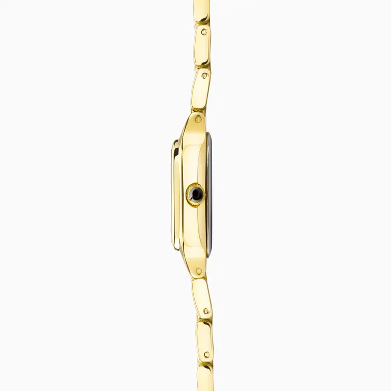 Monica Gold Plated Case & Bracelet With White Dial Ladies Watch