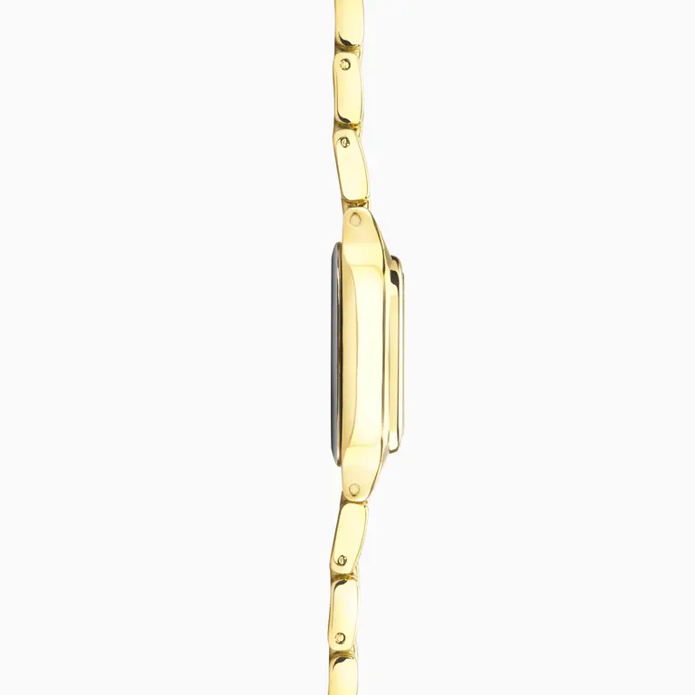 Monica Gold Plated Case & Bracelet With White Dial Ladies Watch