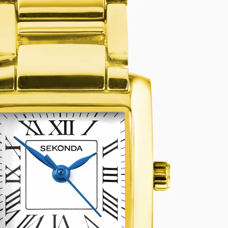 Montreal Gold Plated Case & Bracelet With White Dial Ladies Watch