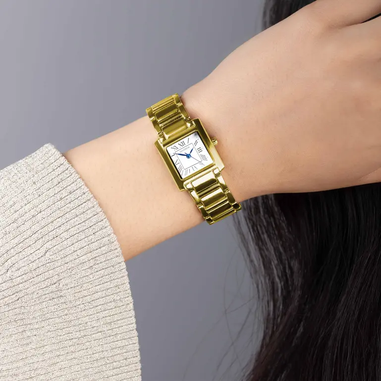 Montreal Gold Plated Case & Bracelet With White Dial Ladies Watch