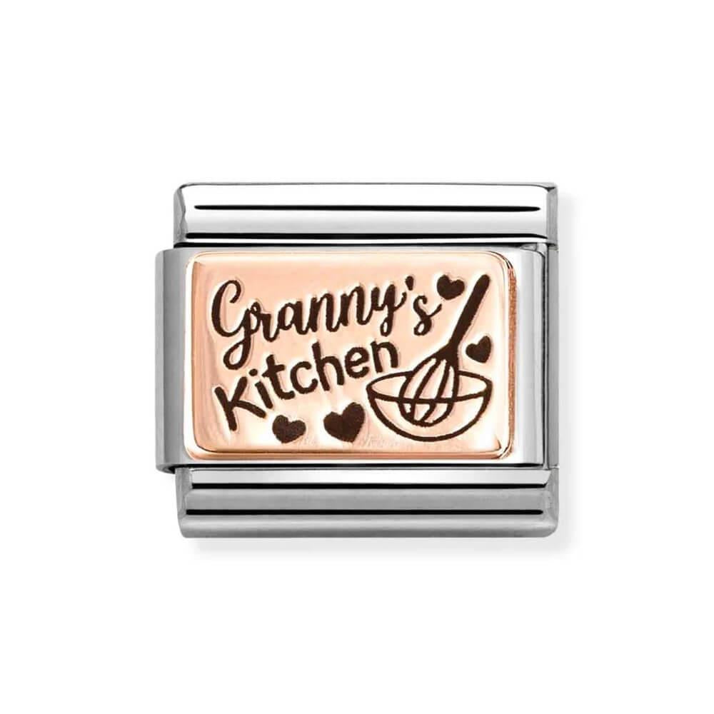 Composable Classic Link With Granny's Kitchen In 9k RG & Black Enamel