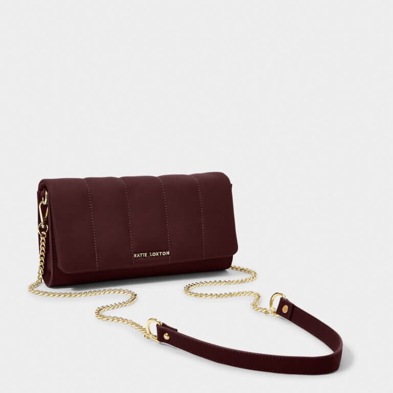 Kayla Quilted Crossbody | Plum | 13cm X 23cm X 3cm