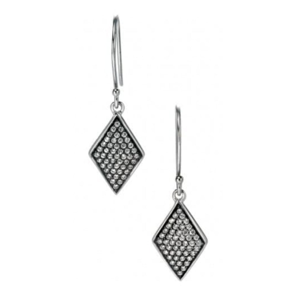 Ladies Diamond Sterling Silver Earrings With Crystals