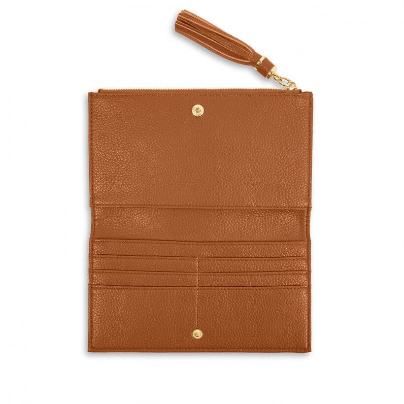 Sophia Tassel Fold Out Purse | Cognac