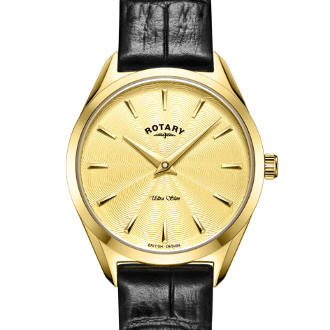 Ladies Leather Gold Plate Watch