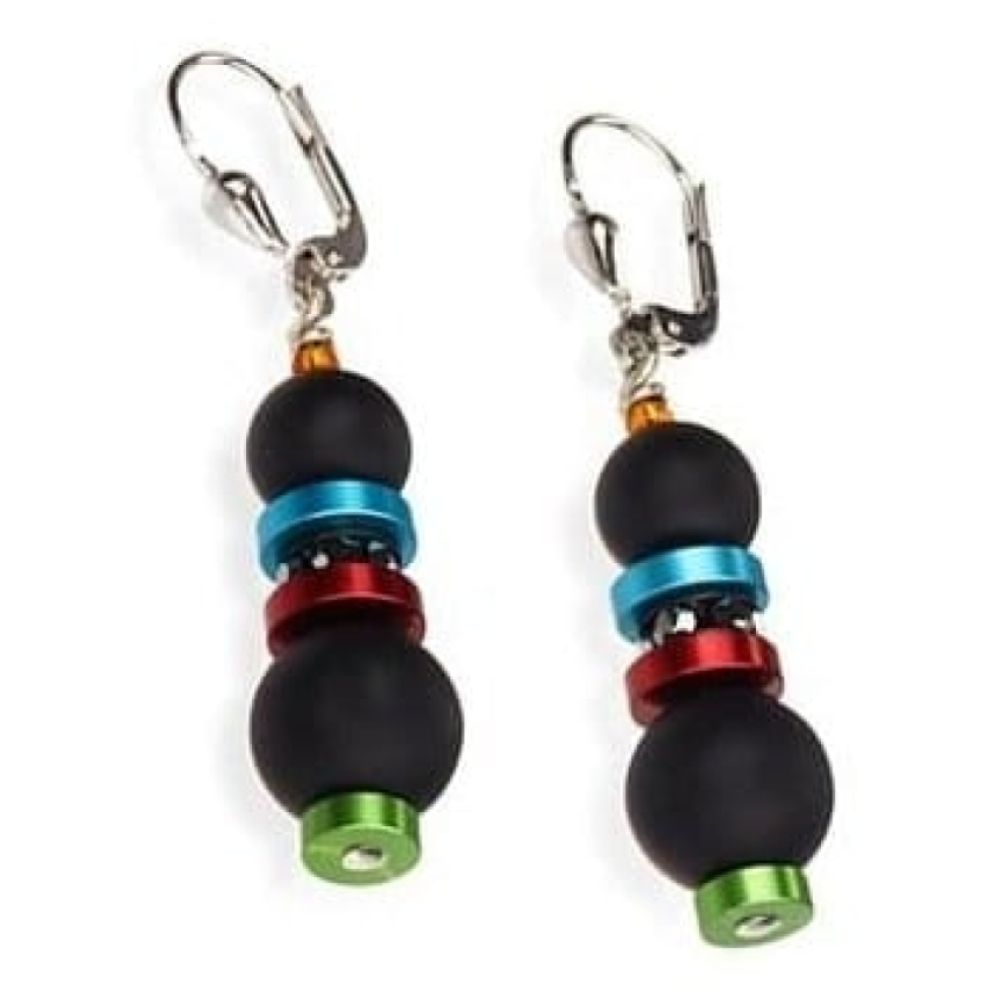Mat Onyx With Rhinestone & Swarovski Multicoloured & Black Earrings