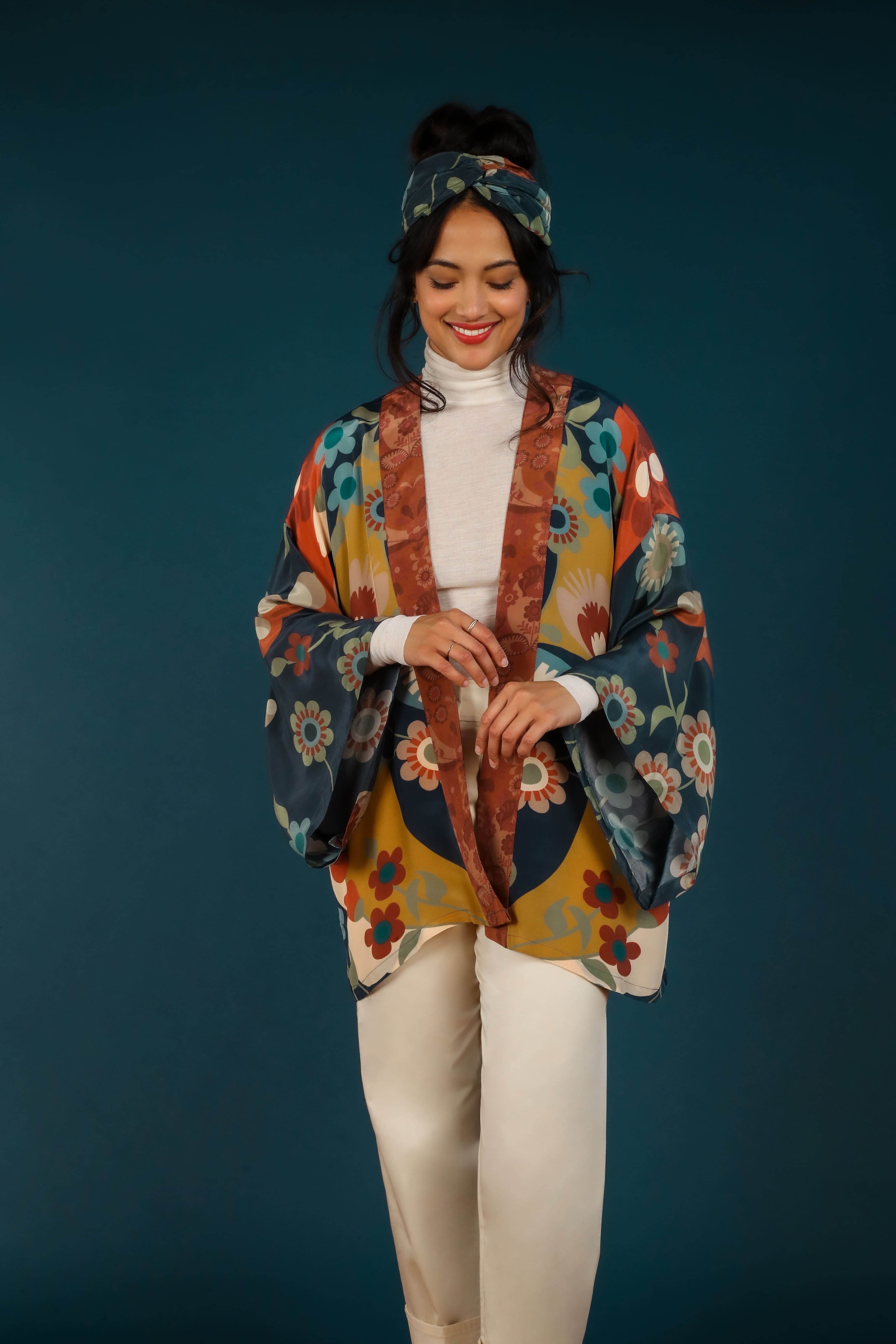 Luxury Kimono Jacket Scandinavian Flora